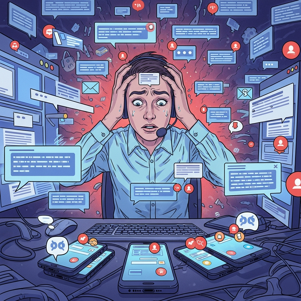 Atendimento caótico sem automação